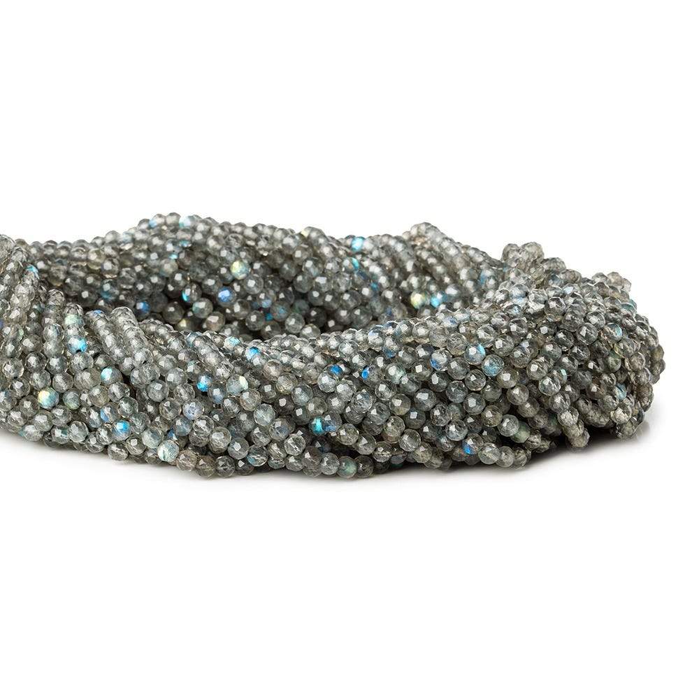 3mm Labradorite Micro Faceted Round Beads 13 inch 120 pieces - Beadsofcambay.com