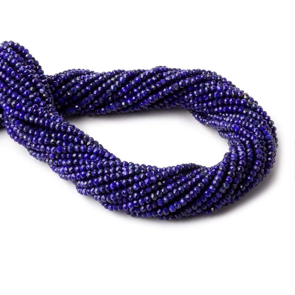 3mm Lapis Lazuli micro faceted rondelles 12.5 inch 45 beads - Beadsofcambay.com