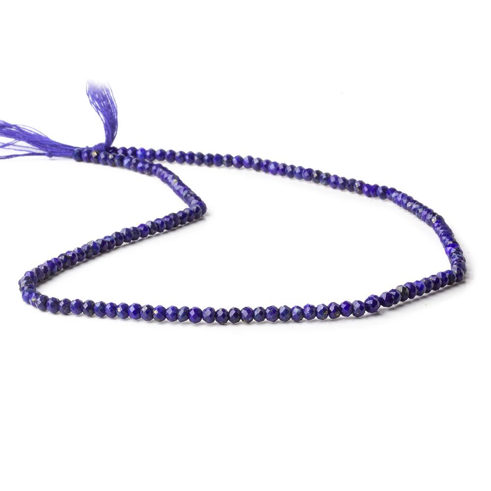 3mm Lapis Lazuli micro faceted rondelles 12.5 inch 45 beads - Beadsofcambay.com