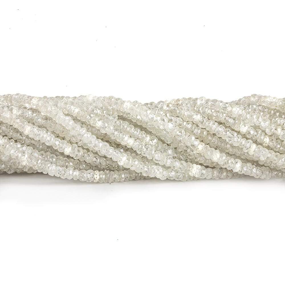 3mm Light Champagne Zircon Faceted Rondelle Beads 13.5 inch 200 pieces - Beadsofcambay.com