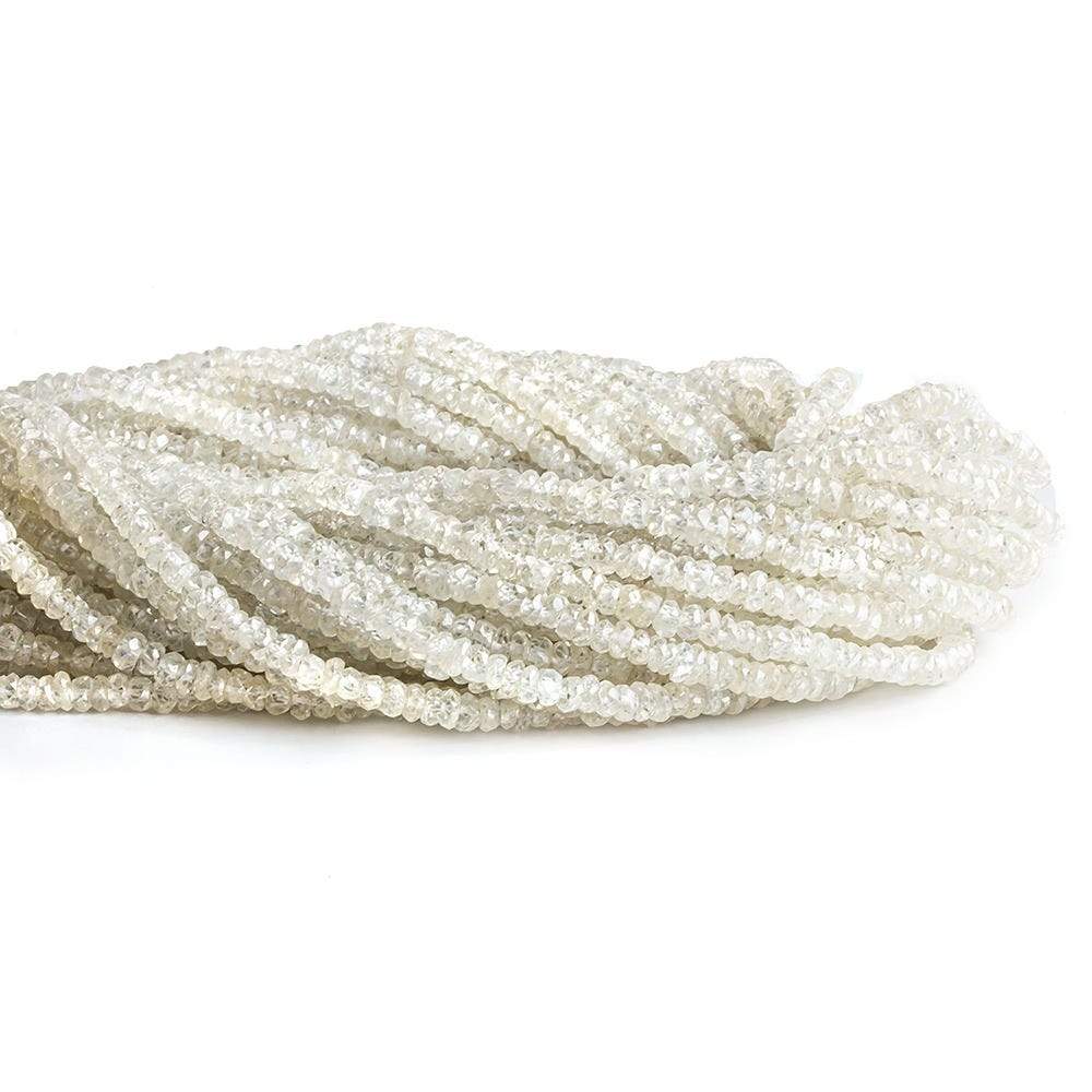 3mm Light Champagne Zircon Faceted Rondelle Beads 13.5 inch 200 pieces - Beadsofcambay.com