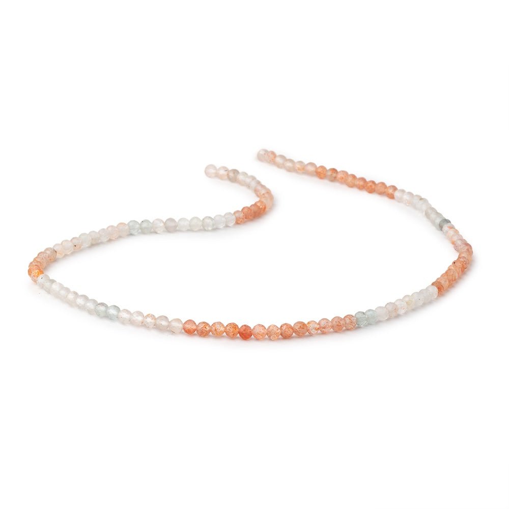 3mm Madagascar Sunstone Micro Faceted Round Beads 12.5 inch 110 pieces - Beadsofcambay.com