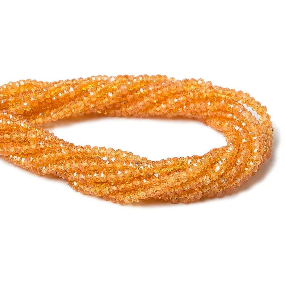 3mm Mandarin Garnet Faceted Rondelle 14 inch 220 pieces - Beadsofcambay.com