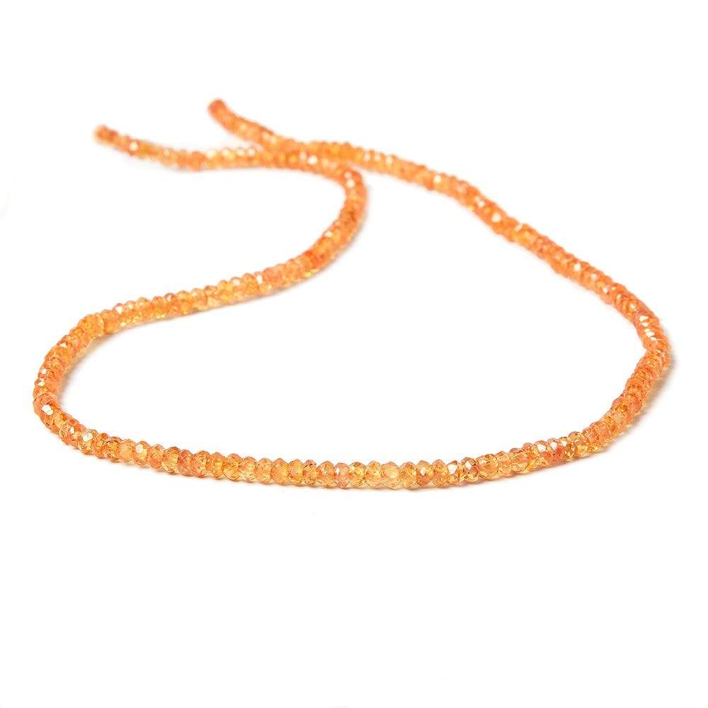 3mm Mandarin Garnet Faceted Rondelle 14 inch 220 pieces - Beadsofcambay.com