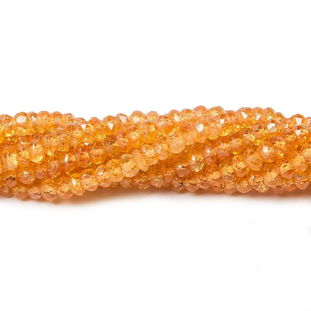 3mm Mandarin Garnet Faceted Rondelle 14 inch 220 pieces - Beadsofcambay.com