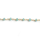 3mm Matte Apatite faceted rondelle Gold Chain by the foot 40 pieces - Beadsofcambay.com