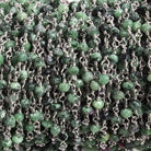 3mm Matte Ruby in Zoisite faceted rondelle Silver Chain by the foot 36 pieces - Beadsofcambay.com