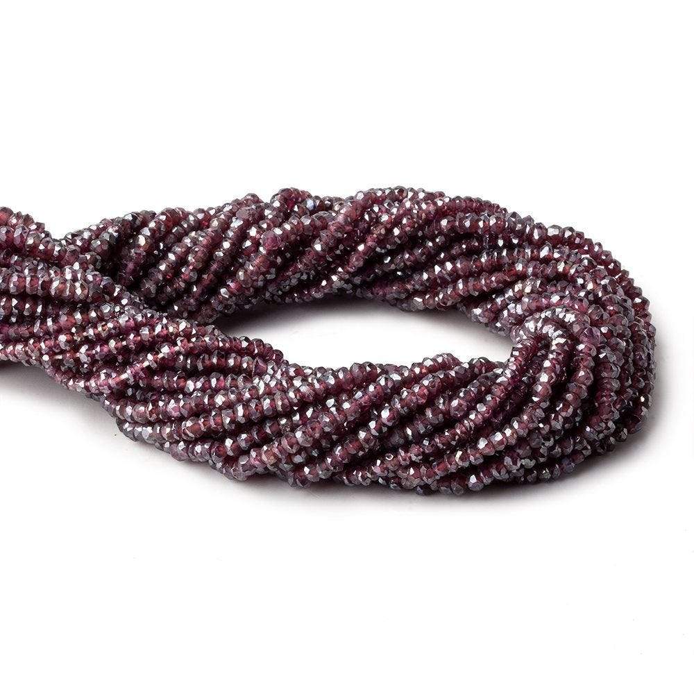 3mm Metallic Rhodolite Garnet Faceted Rondelle Beads 13 inch 174 pieces - Beadsofcambay.com