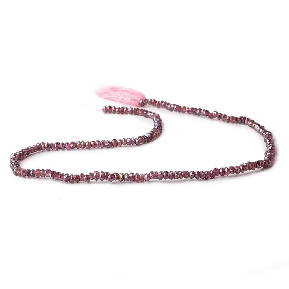 3mm Metallic Rhodolite Garnet Faceted Rondelle Beads 13 inch 174 pieces - Beadsofcambay.com