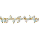 3mm Multi Color Beryl Micro Faceted Round Gold Plated Dangling Chain - Beadsofcambay.com