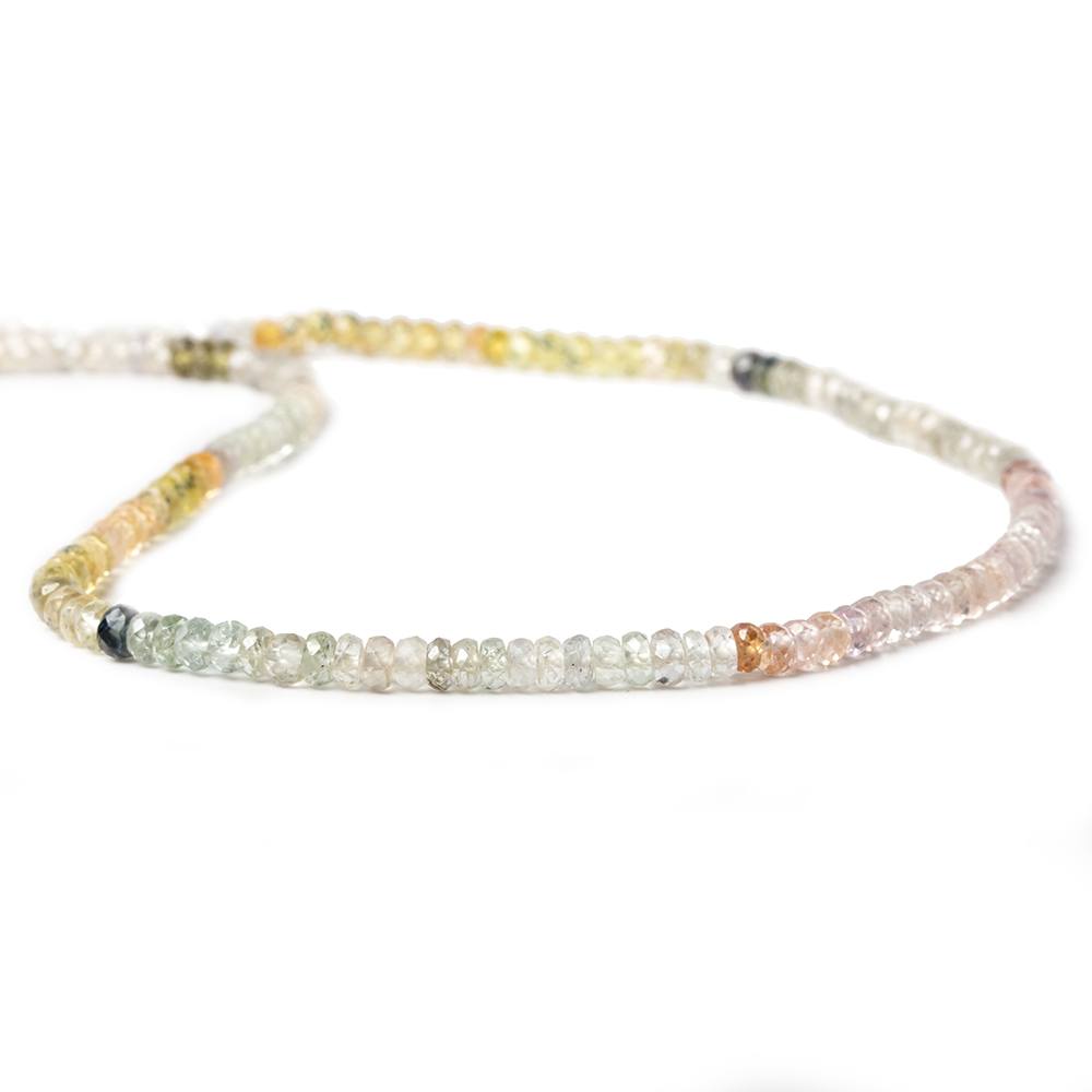 3mm Multi Color Fancy Sapphire Faceted Rondelle Beads 14.5 inch 180 pieces - Beadsofcambay.com