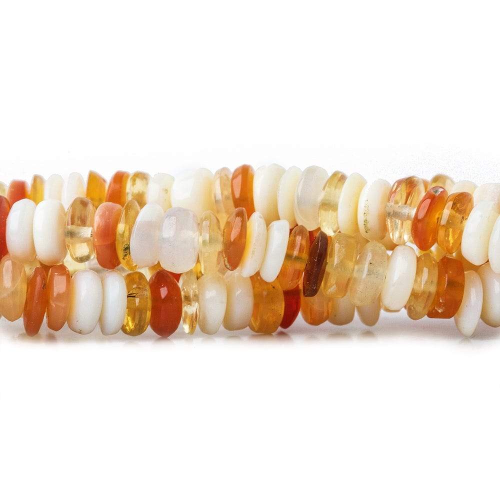 3mm Multi Color Fire Opal Plain Rondelle Beads 18 inch 381 pieces - Beadsofcambay.com