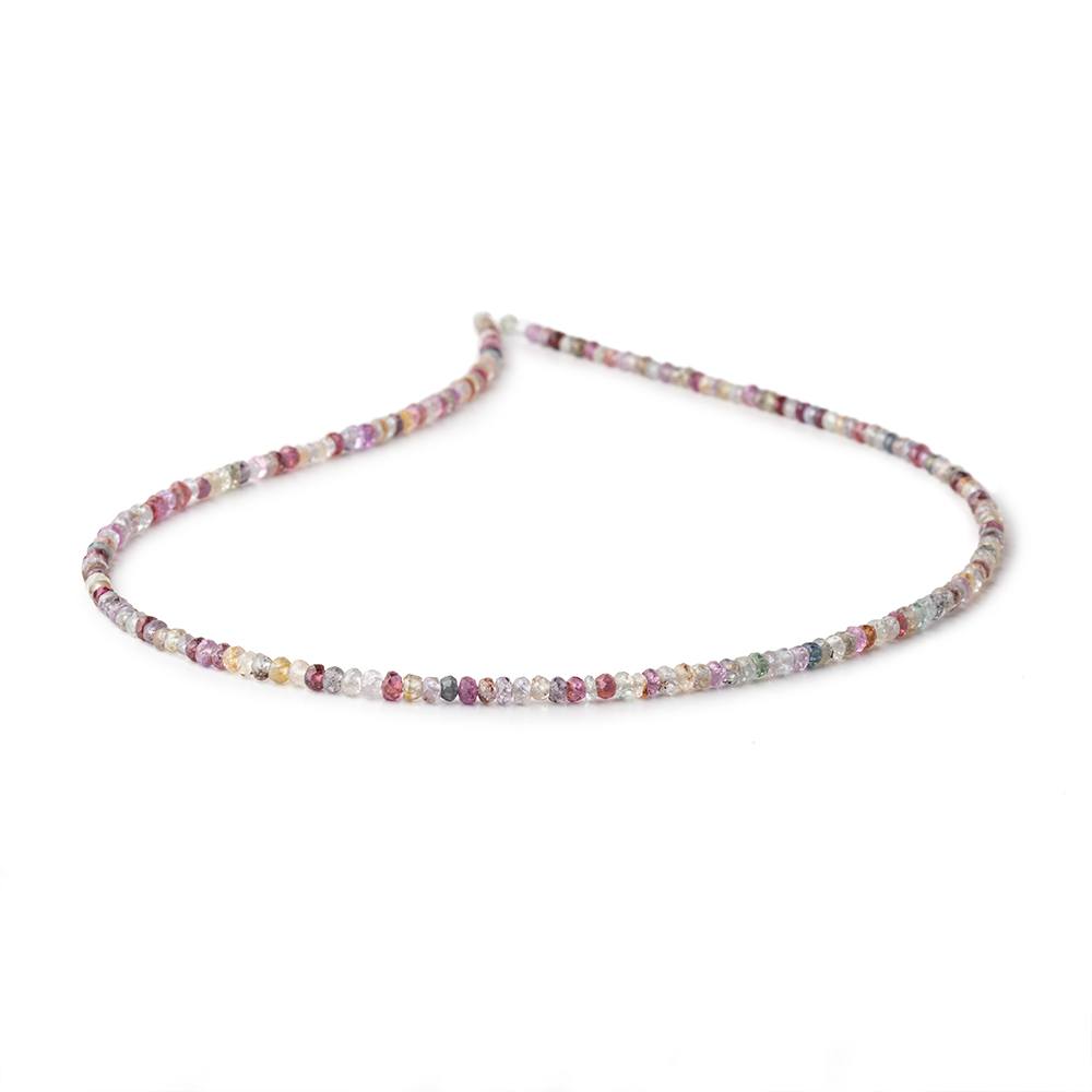 3mm Multi Color Sapphire Faceted Rondelle Beads 16 inch 200 pieces - Beadsofcambay.com