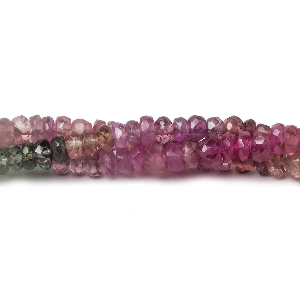 3mm Multi Color Sapphire Faceted Rondelle Beads 16 inch 210 pieces - Beadsofcambay.com