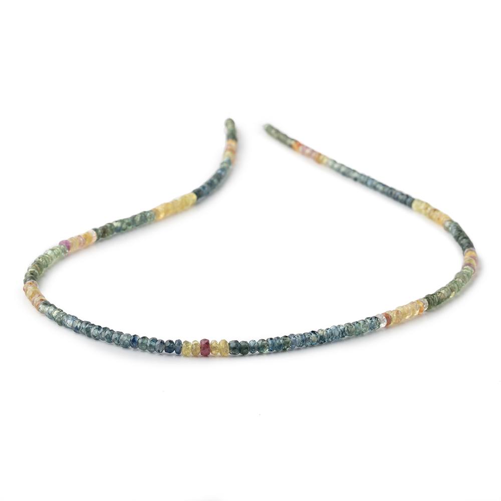 3mm Multi Color Sapphire Faceted Rondelle Beads 16 inch 245 pieces - Beadsofcambay.com