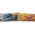 3mm Multi Color Sapphire Faceted Rondelle Beads 16.5 inch 220 pieces - Beadsofcambay.com