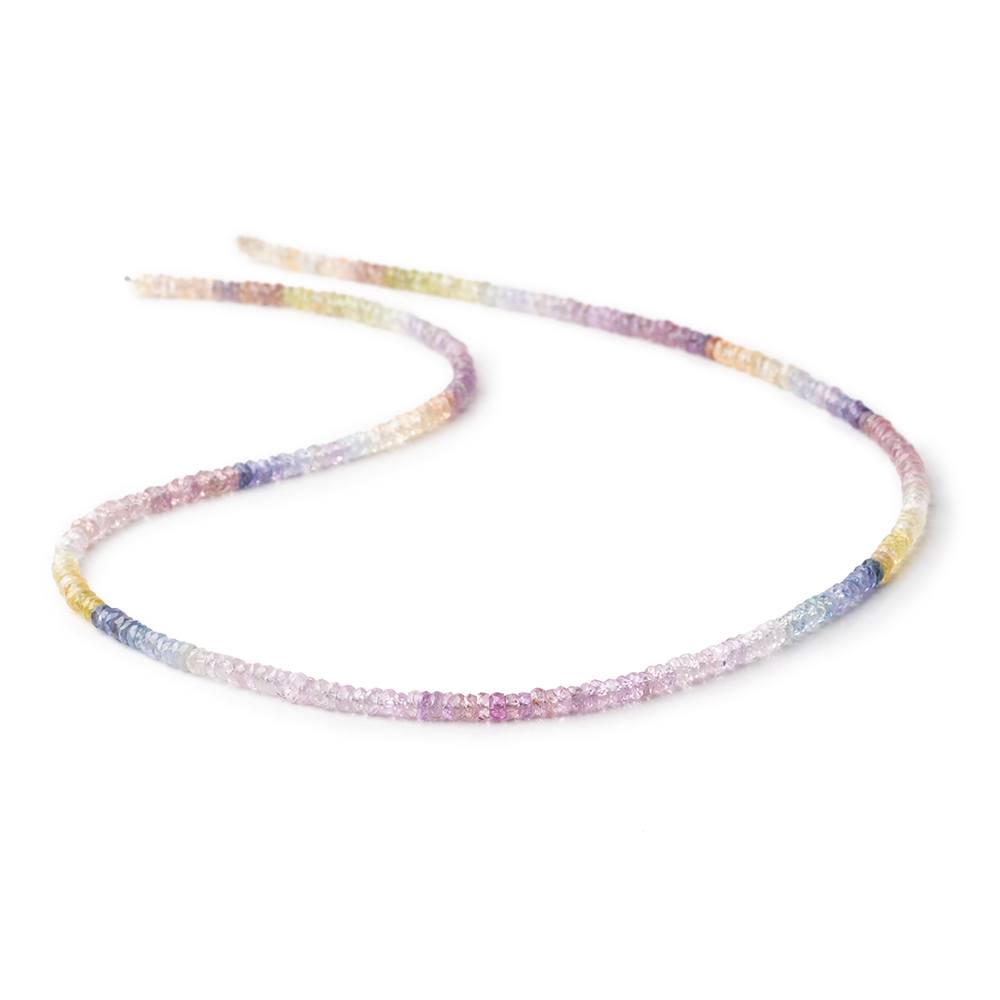 3mm Multi Color Sapphire Faceted Rondelles 18 inch 314 Beads - Beadsofcambay.com