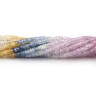 3mm Multi Color Sapphire Faceted Rondelles 18 inch 314 Beads - Beadsofcambay.com