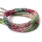 3mm Multi Color Tourmaline faceted rondelle Beads 14 inch 175 pieces - Beadsofcambay.com