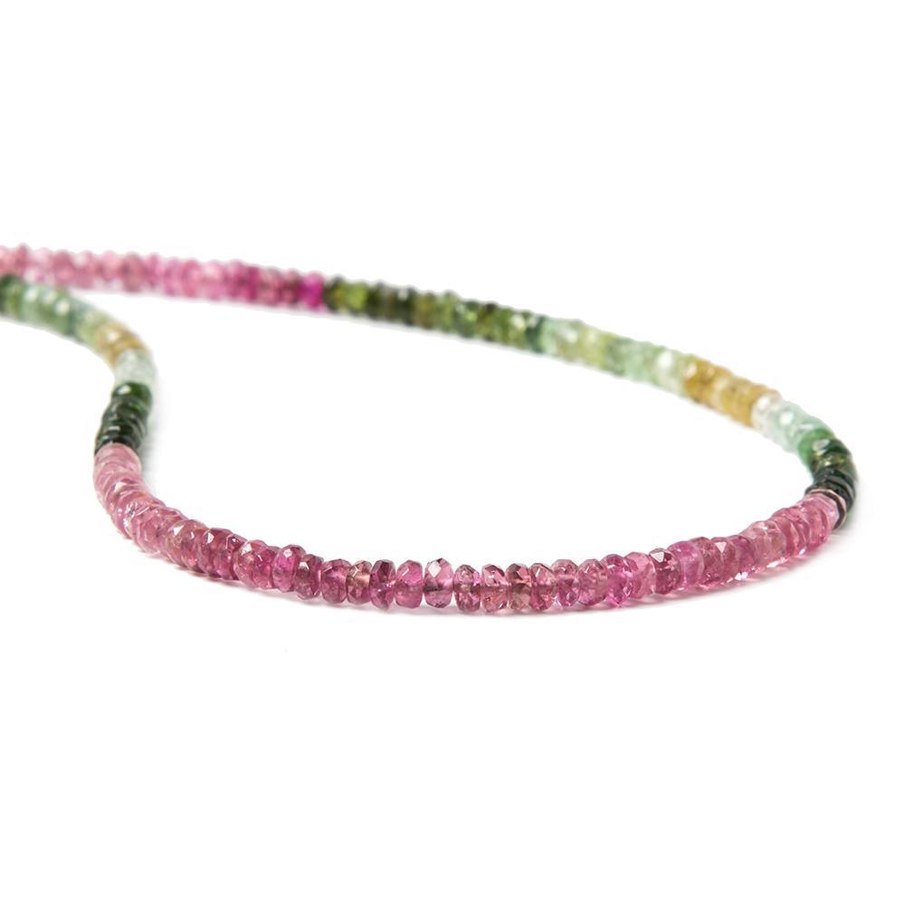 3mm Multi Color Tourmaline faceted rondelle beads 16 inch 200 pieces - Beadsofcambay.com
