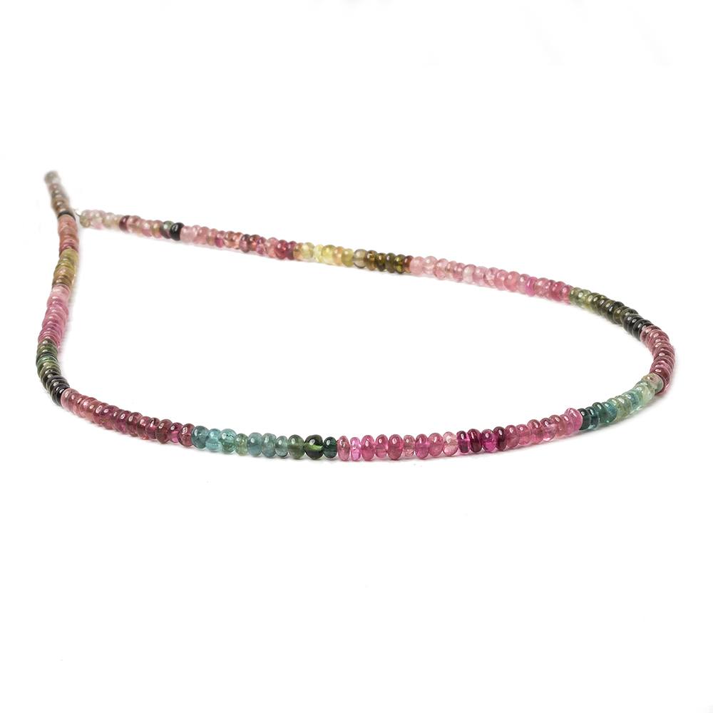 3mm Multi Color Tourmaline plain rondelle beads 13.5 inch 200 pieces AA - Beadsofcambay.com