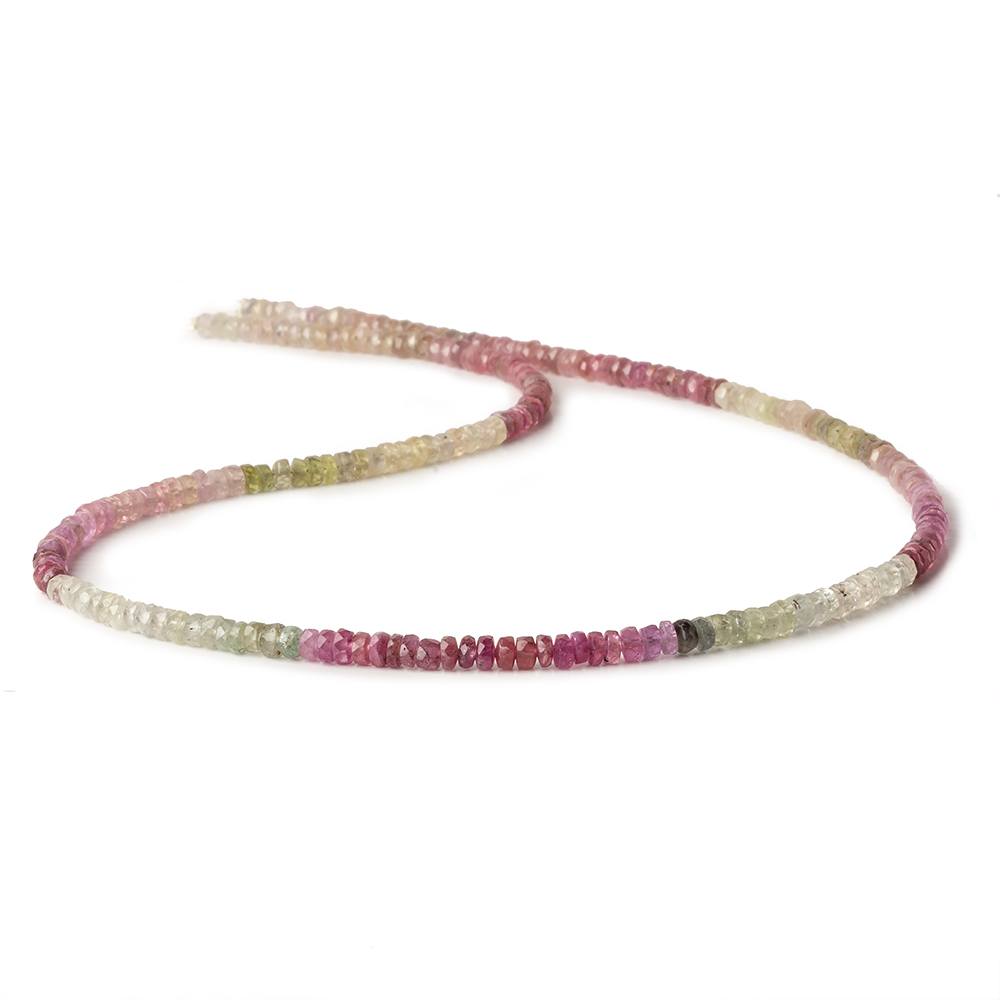 3mm Multi Color Umba Sapphire faceted rondelles 16 inch 225 beads AA - Beadsofcambay.com