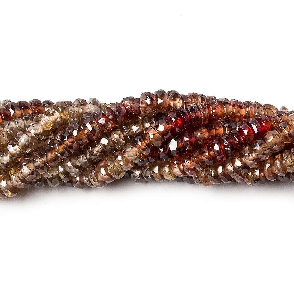 3mm Multi-color Zircon Faceted Rondelle 16 inch 280 pieces - Beadsofcambay.com