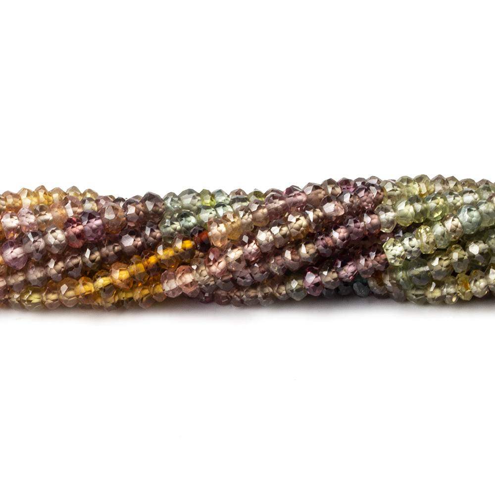 3mm Multi Gemstone Faceted Rondelle Beads 13 inch 150 pcs - Beadsofcambay.com