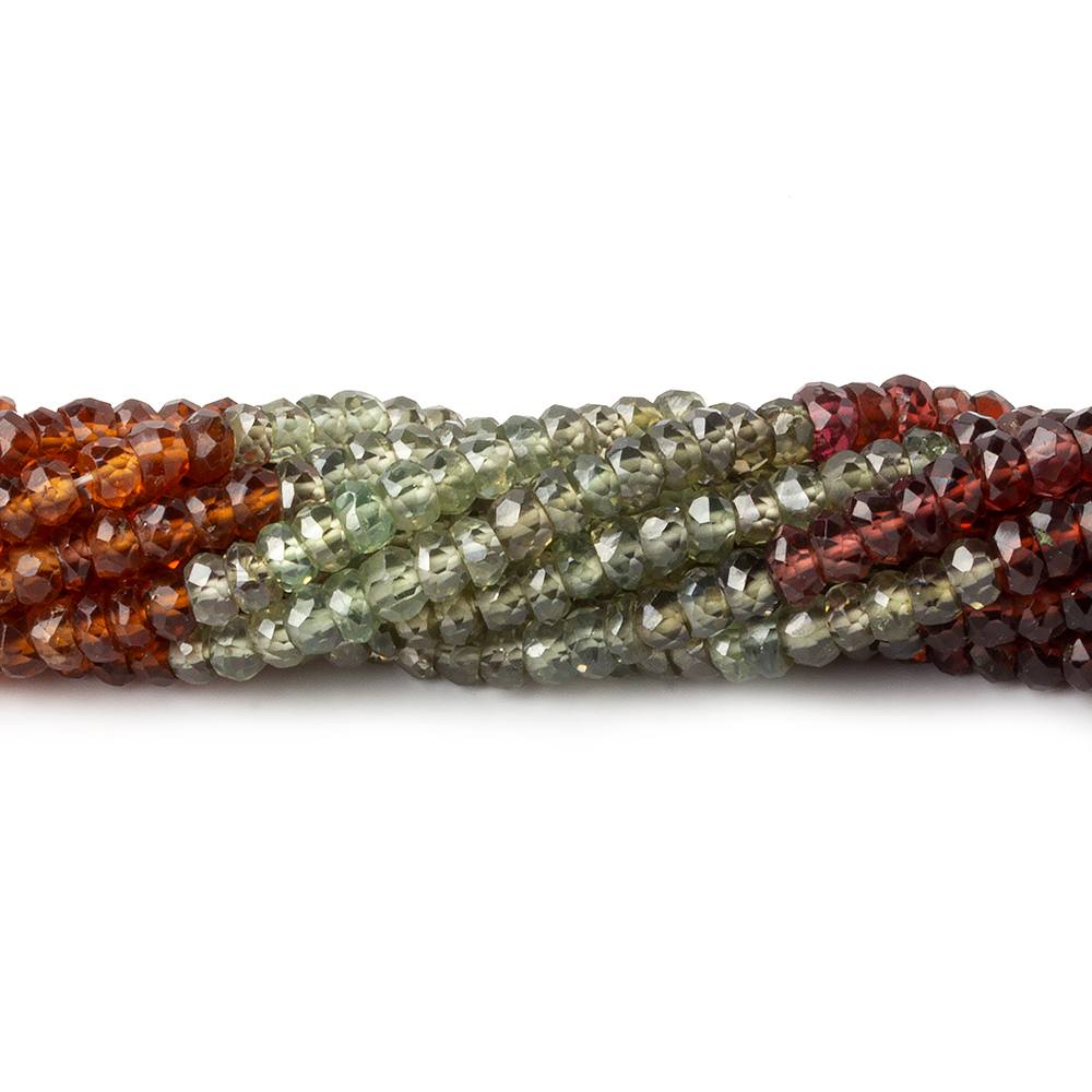 3mm Multi Gemstone Faceted Rondelle Beads 13 inch 150 pieces - Beadsofcambay.com
