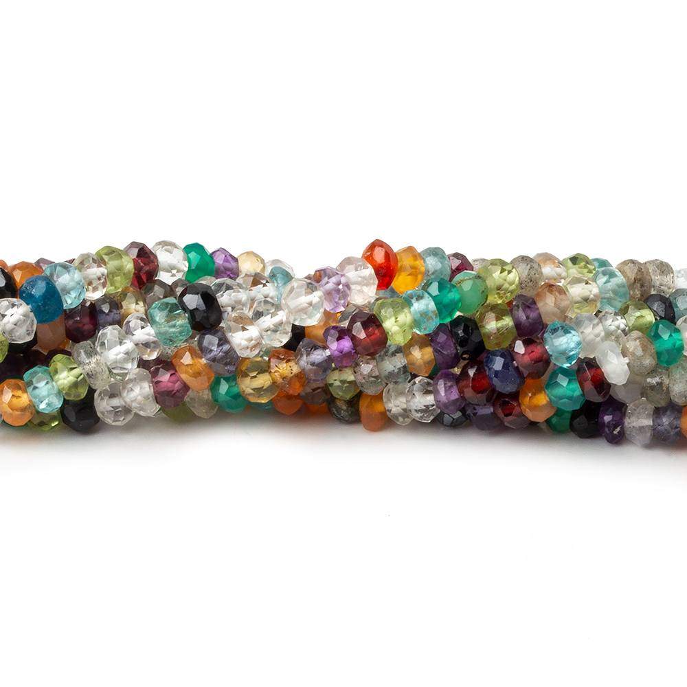 3mm Multi-gemstone Faceted Rondelle Beads 15 inch 170 pieces