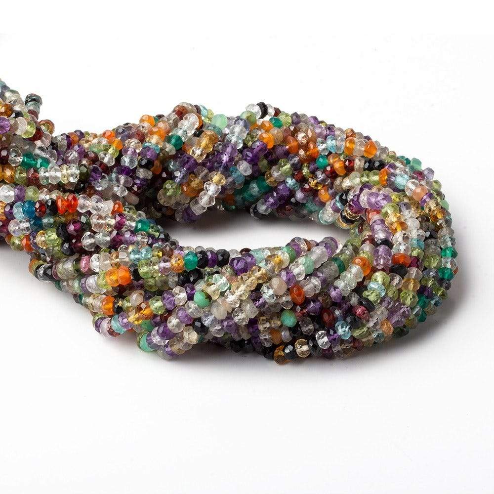3mm Multi-gemstone Faceted Rondelle Beads 15 inch 170 pieces - Beadsofcambay.com