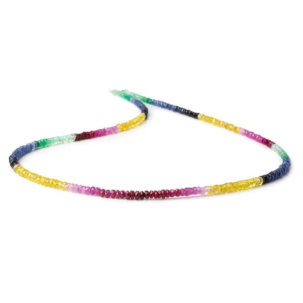 3mm Multi-gemstone Faceted Rondelle Beads 16 inch 256 pieces - Beadsofcambay.com