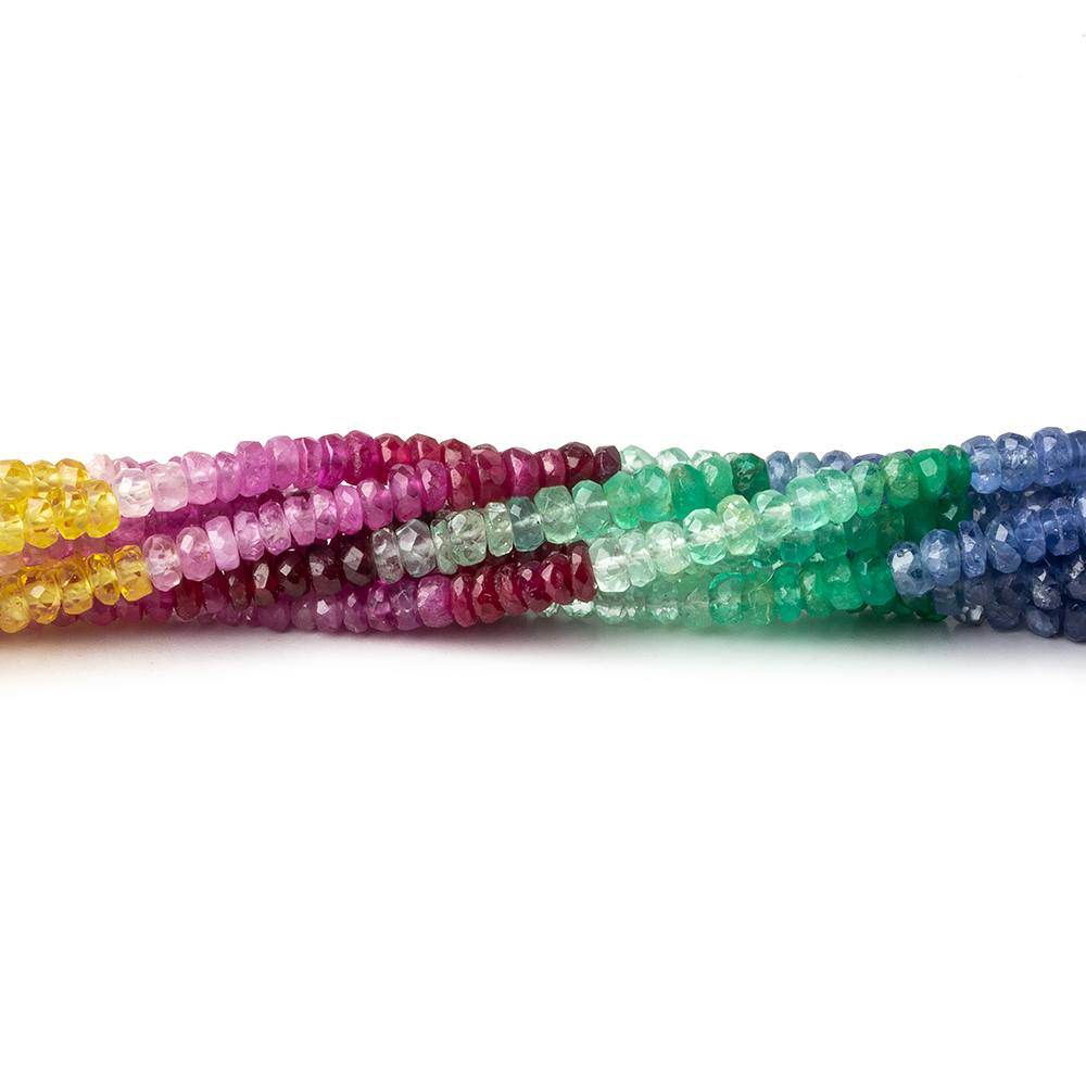 3mm Multi-gemstone Faceted Rondelle Beads 16 inch 256 pieces - Beadsofcambay.com