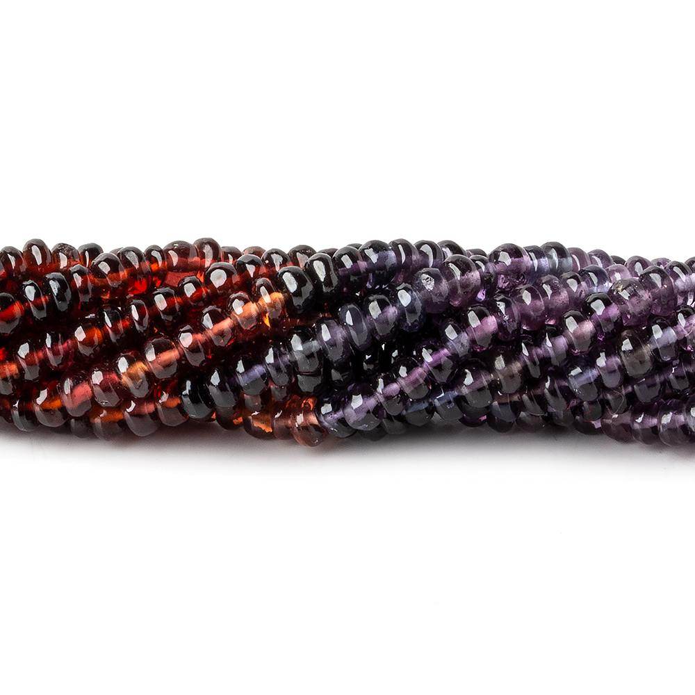 3mm Multi Gemstone Plain Rondelle Beads 13.5 inch 160 pieces - Beadsofcambay.com