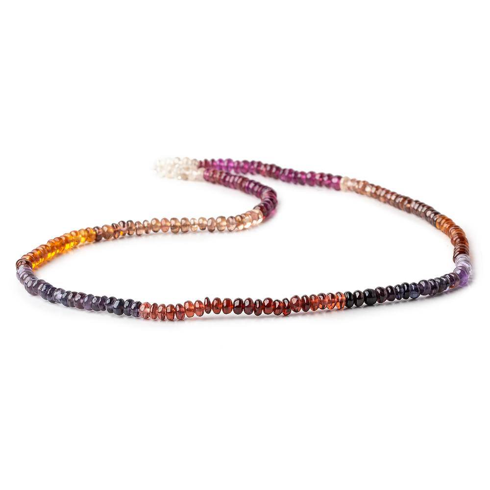 3mm Multi Gemstone Plain Rondelle Beads 13.5 inch 160 pieces - Beadsofcambay.com