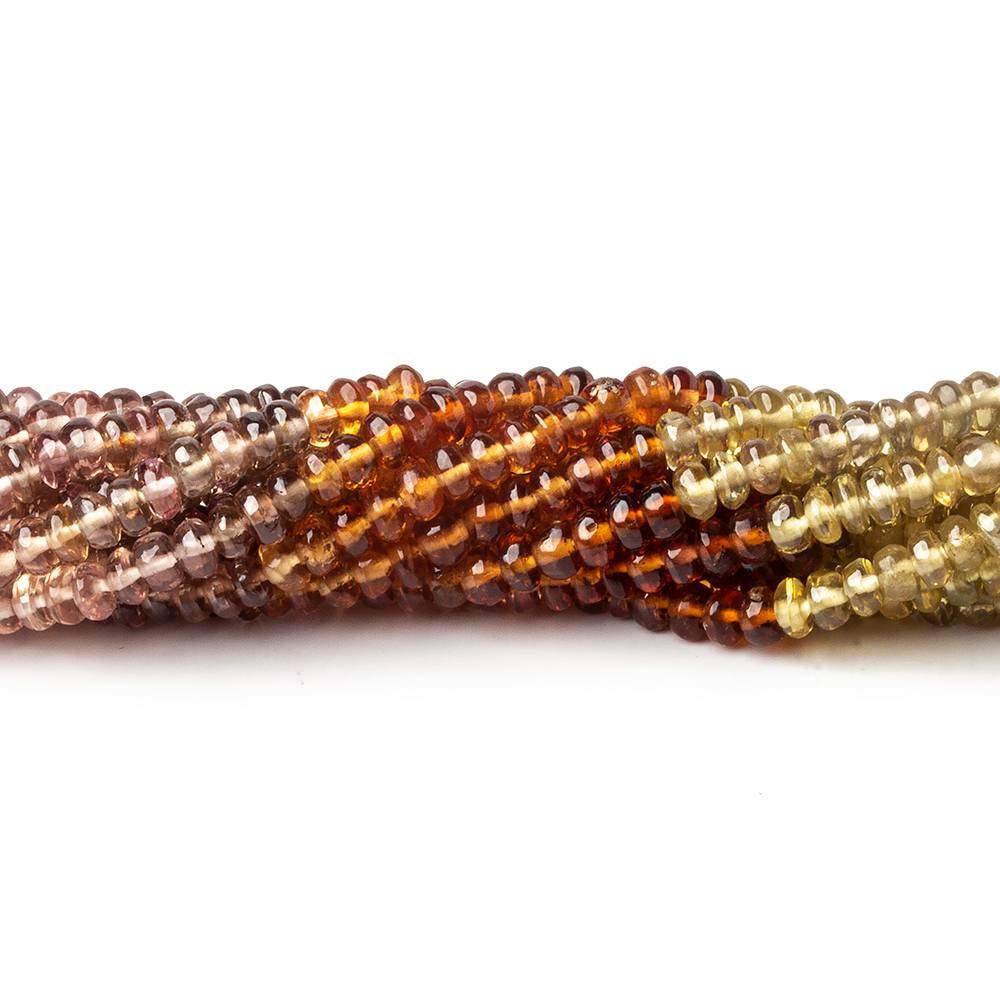 3mm Multi-gemstone Plain Rondelle Beads 13.5 inch 185 pieces - Beadsofcambay.com