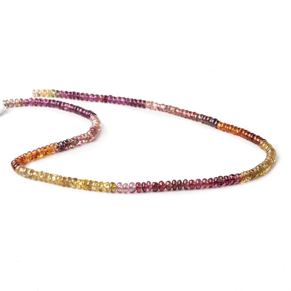 3mm Multi-gemstone Plain Rondelle Beads 13.5 inch 185 pieces - Beadsofcambay.com