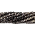 3mm Multi Grey Sapphire Micro Faceted rondelle beads 13 inch 160 pieces - Beadsofcambay.com