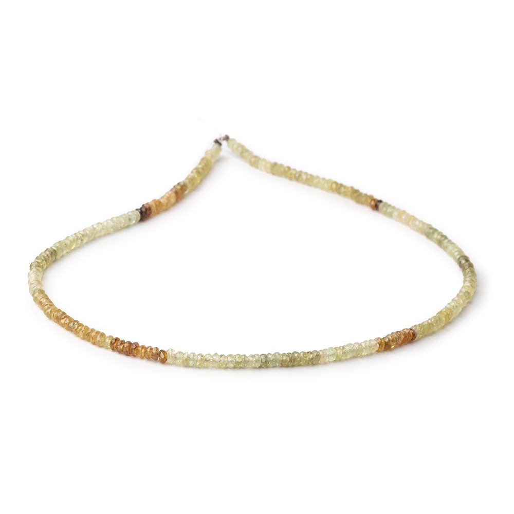 3mm Multi-tonal Grossular Garnet Faceted Rondelle Beads 13 inch 175 pieces - Beadsofcambay.com