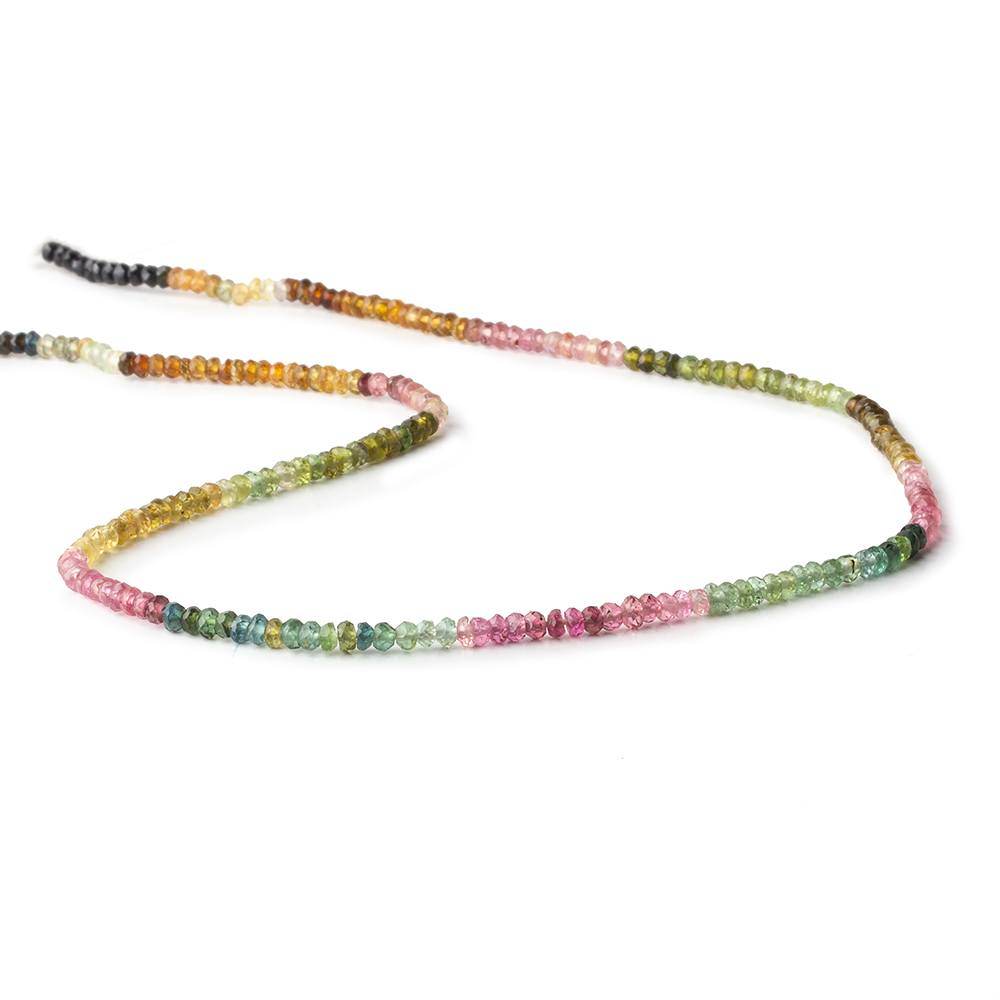 3mm Multi Tourmaline Micro Facet Rondelle Beads 14 inches 200 pieces - Beadsofcambay.com