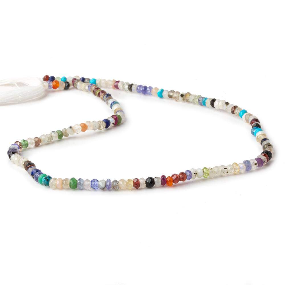 3mm MultiGemstone Faceted Rondelle Beads 13 inch 155 pieces - Beadsofcambay.com