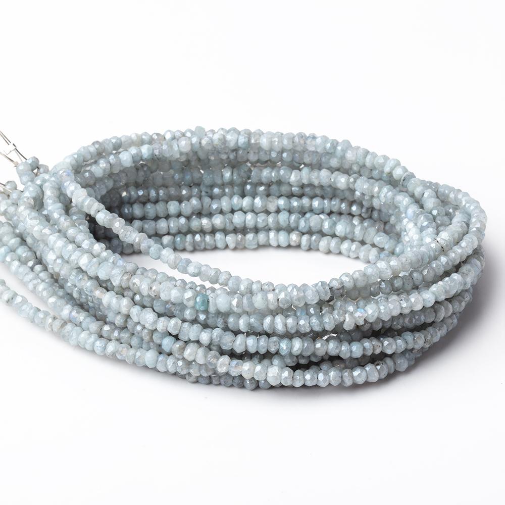 3mm Mystic Blue Topaz faceted rondelle beads 16 inch 142 pieces - Beadsofcambay.com