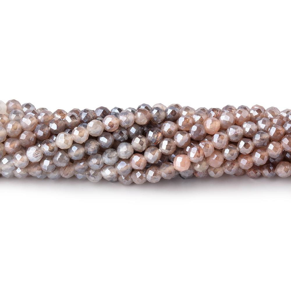 3mm Mystic Multi Color Moonstone Micro Faceted Rounds 12.5 inch 115 beads AA - Beadsofcambay.com