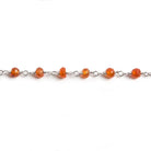 3mm Orange Chalcedony faceted rondelle Silver Chain by the foot 36 pieces - Beadsofcambay.com
