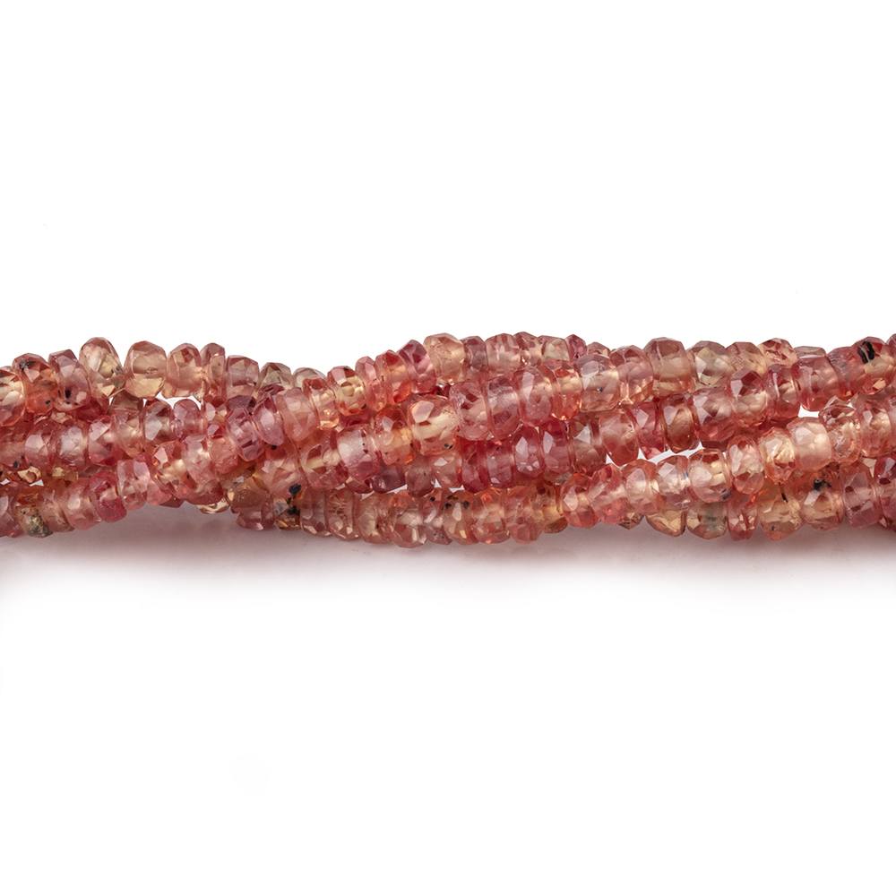 3mm Orange Red Sapphire Faceted Rondelle Beads 16 inch 200 pieces - Beadsofcambay.com