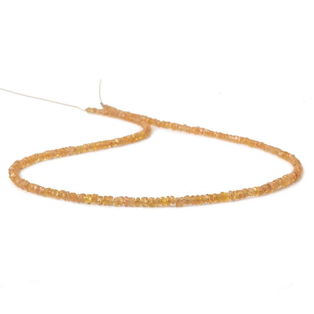 3mm Orangey Yellow Sapphire faceted rondelles 16 inch 250 pieces A - Beadsofcambay.com