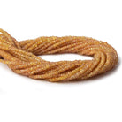 3mm Orangey Yellow Sapphire faceted rondelles 16 inch 250 pieces A - Beadsofcambay.com