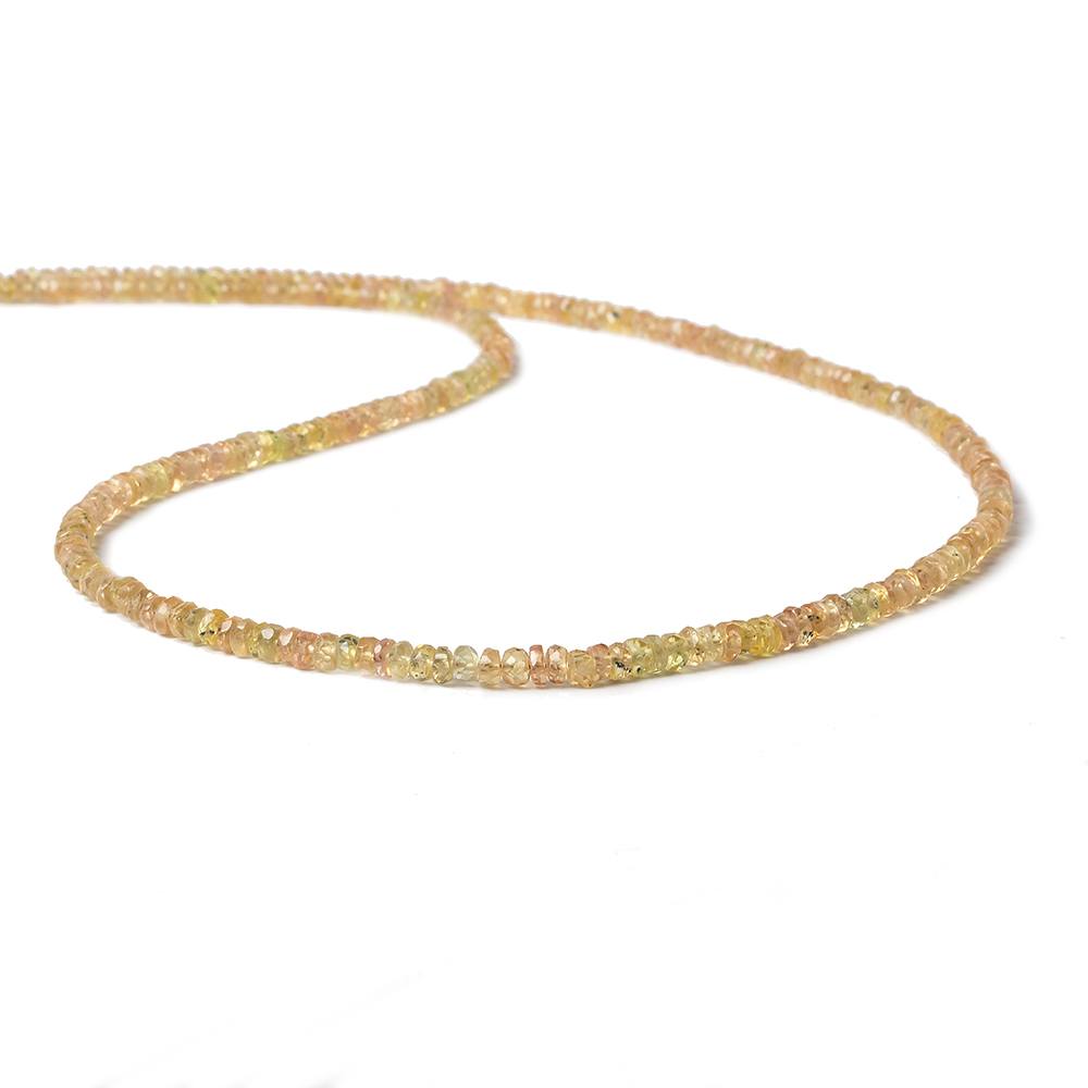 3mm Orange Yellow Songea Sapphire Beads Faceted Rondelle 16 inch 205 pieces - Beadsofcambay.com