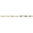 3mm Owyhee Denim Blue Opal Micro Faceted Rondelles on Gold Plated Chain - Beadsofcambay.com