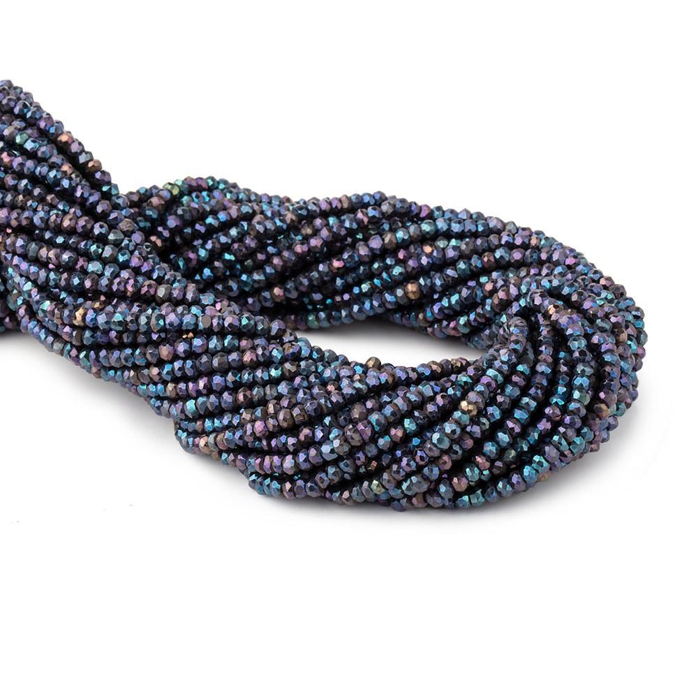 3mm Peacock Mystic Spinel Faceted Rondelle Beads 13 inch 150 pieces - Beadsofcambay.com